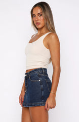All Your Problems Denim Skort Dark Blue