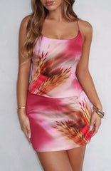 It's Go Time Mini Skirt Berry Blossom