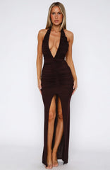Keep Me Close Maxi Dress Chocolate
