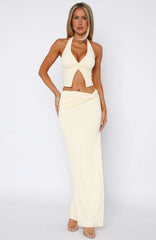 Made You Look Maxi Skirt Bone