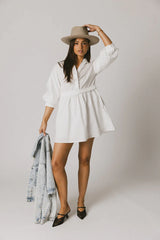 Oliver Collared Mini Dress in White