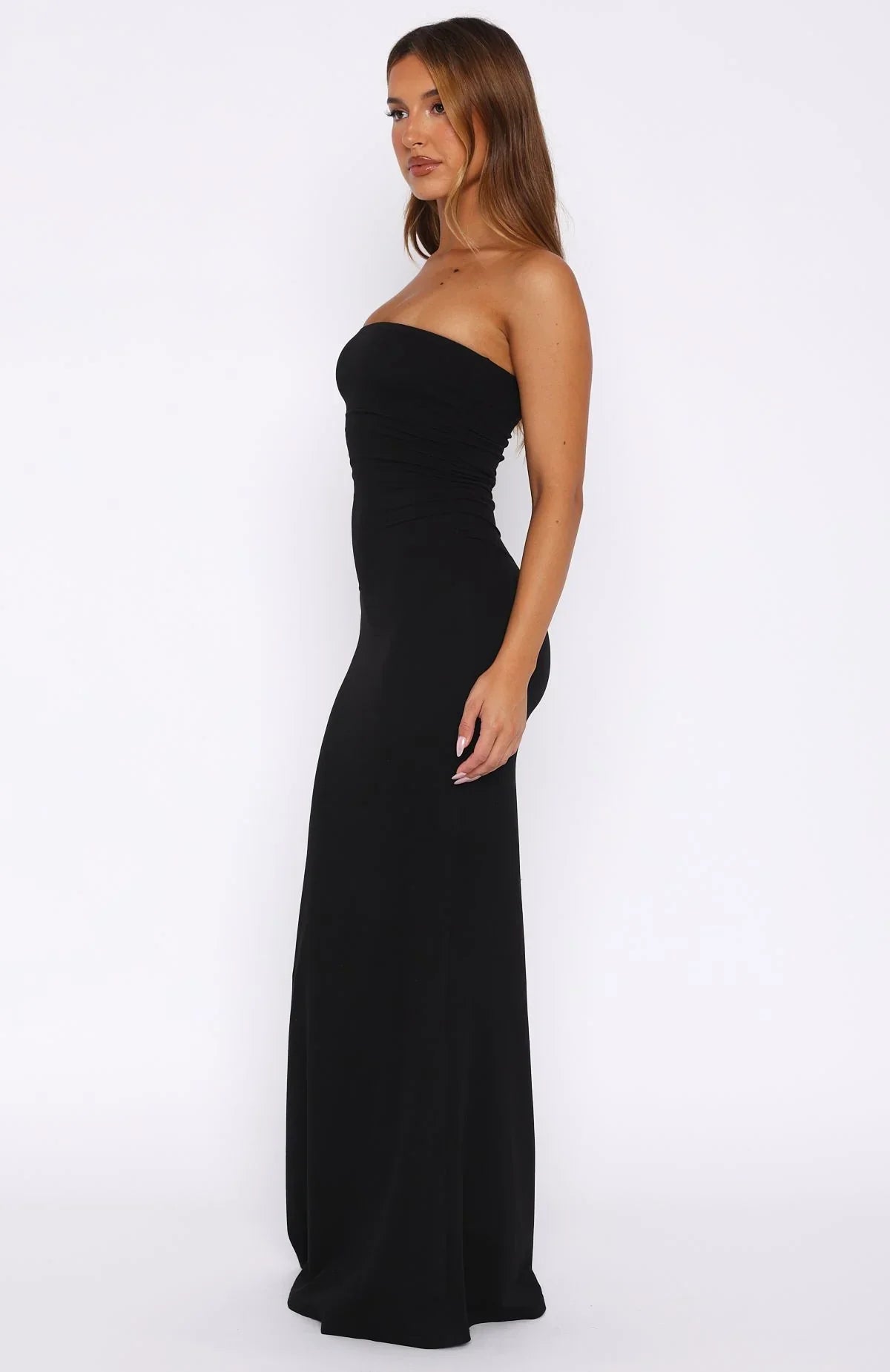 Confidence Is Key Strapless Maxi Dress Black