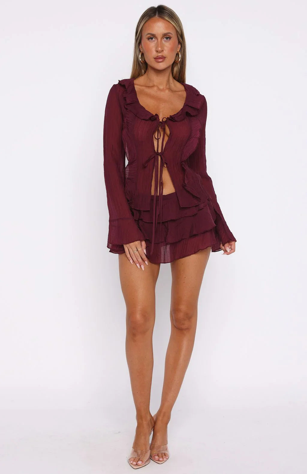Your Status Mini Skort Burgundy
