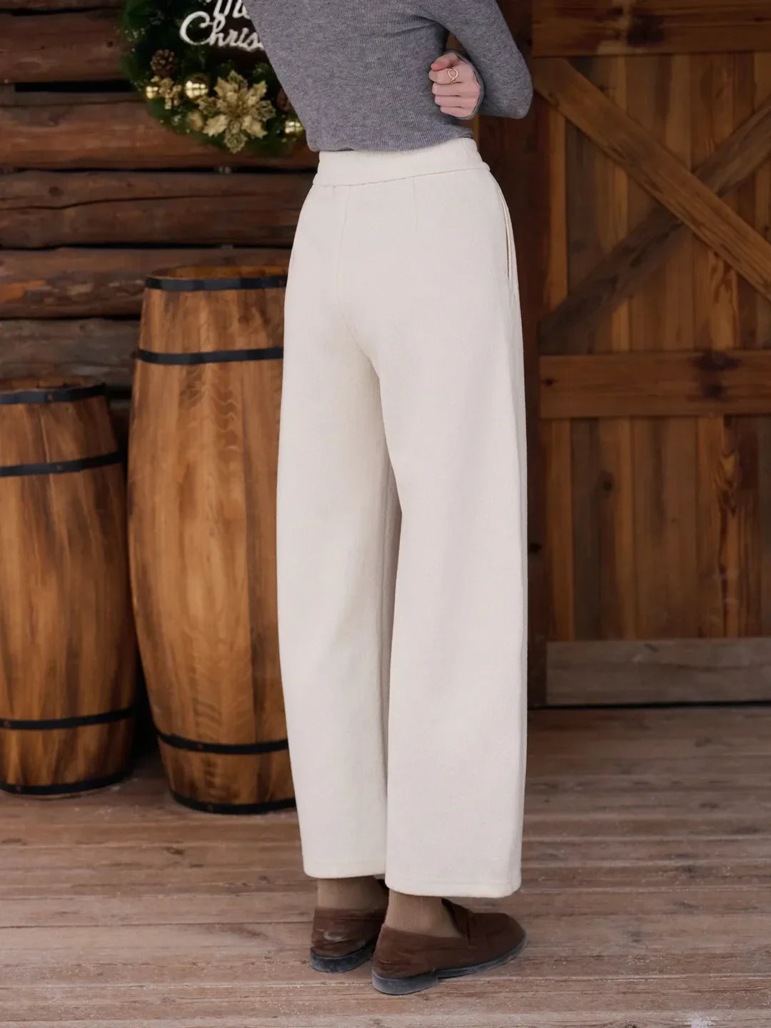 Jessie Silhouette Straight Wool Trousers