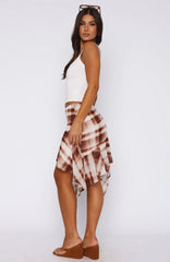 Crazy Romantic Midi Skirt Chocolate Plaid