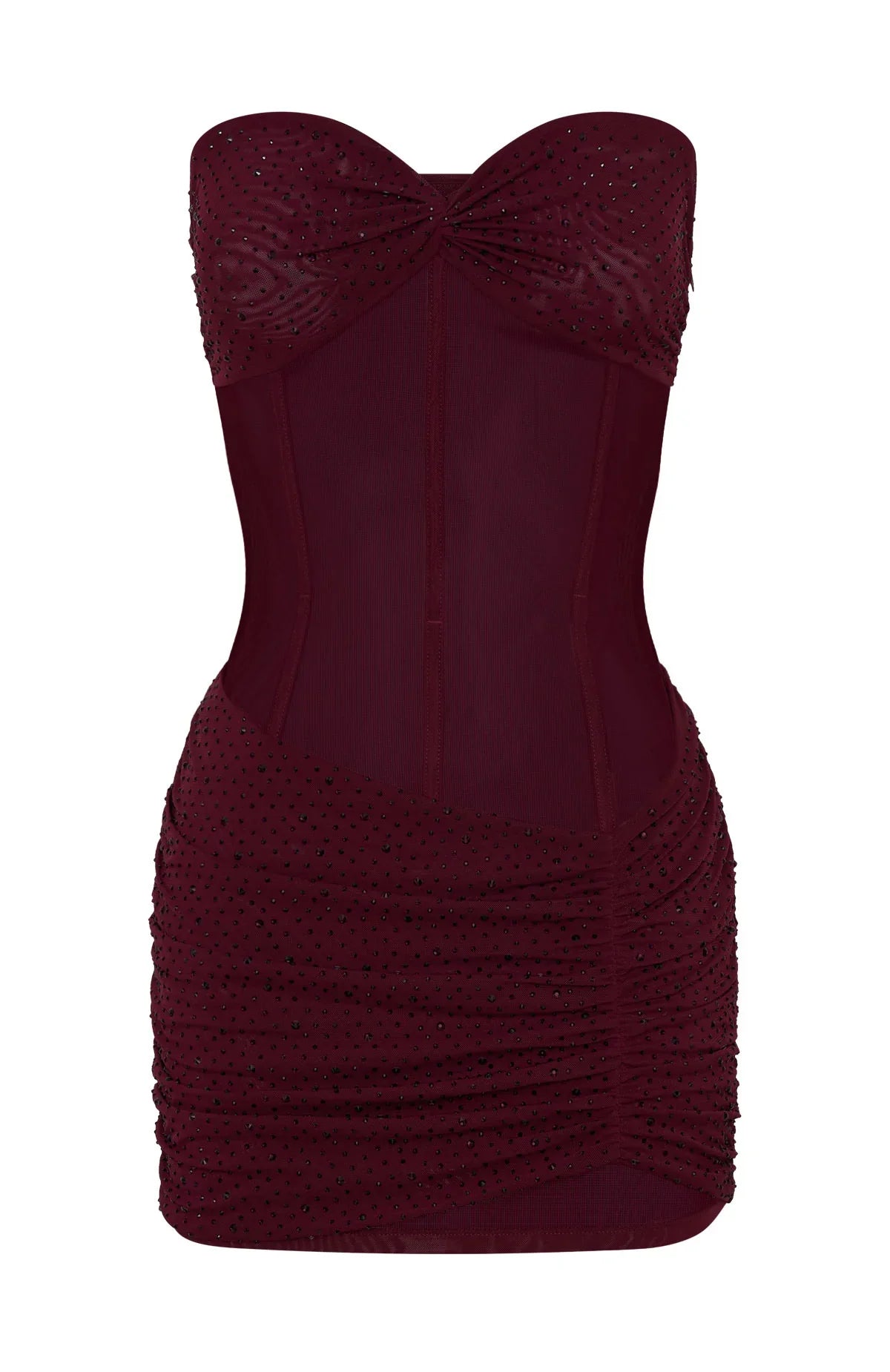 Can't Compare Embellished Mini Dress Burgundy