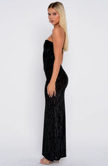 Running The Show Strapless Maxi Dress Black