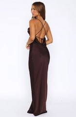 Over My Head Maxi Dress Chocolate